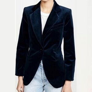 THEORY Navy Blue Velvet Jacket Blazer Classic Nettie
